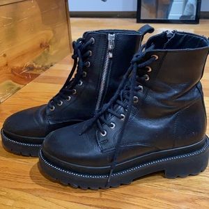 Black studded Steve Madden combat boots size 8.5